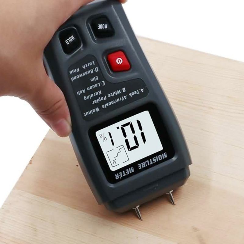 EMT01 Two Pins Digital Wood Moisture Meter 0-99.9% Wood Humidity Tester With LCD
