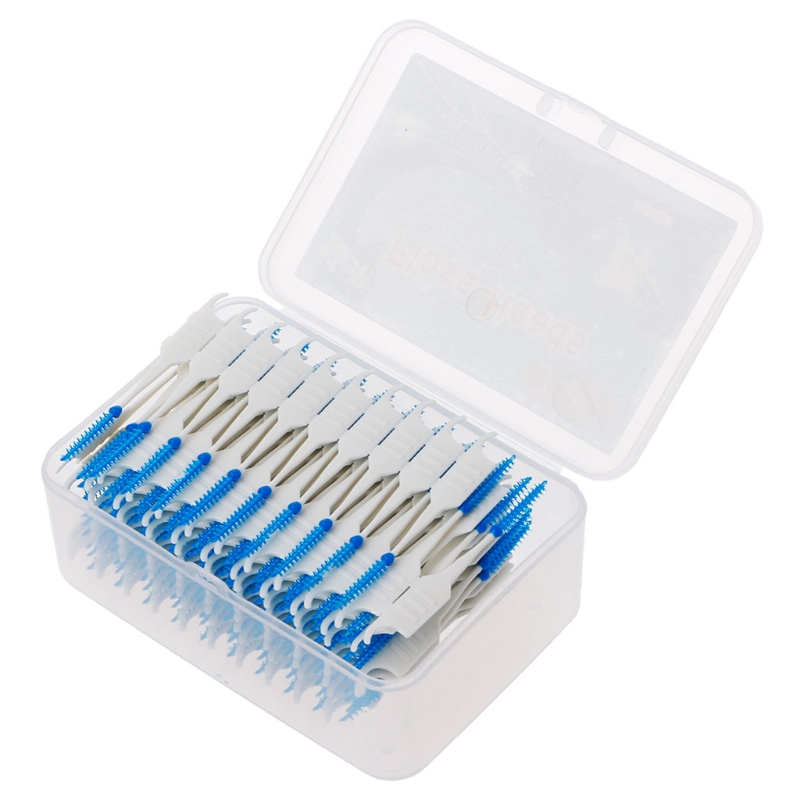 1 Set 20/40/120/200pcs Double Floss Head Hygiene Dental Silicone Interdental Brush Toothpick New Hot Selling