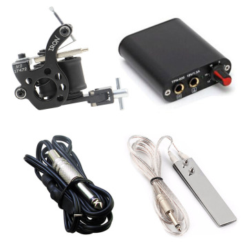 Hot Sale Tattoo Kit Of Coil Tattoo Machine Mini Tattoo Power Supply and Tattoo Pedal Clip Cord Kit For Free Shipping