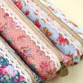 1pcs/lot Floral Fabric Pencil Bag Vintage Flower Lace Utiles Escolares Korean Style Pen Pouch for School Offices Supplies