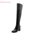 Brand New Hot Winter Black White Women Thigh High Nude Boots Soft High Heels Lady Shoes BK228 Plus Big Small Size 12 30 43 57