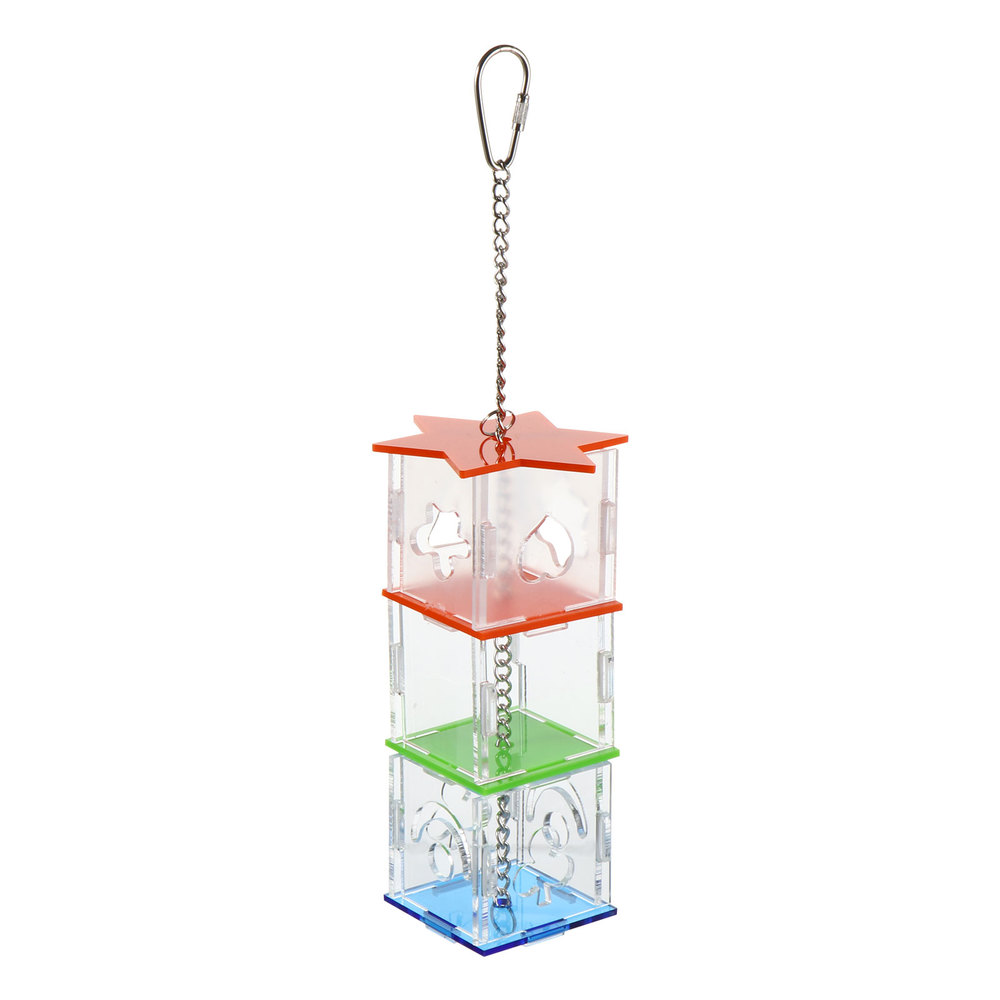 Acrylic Parrot Foraging Feeder Box Bird Hanging Feeding Box Pet Supply