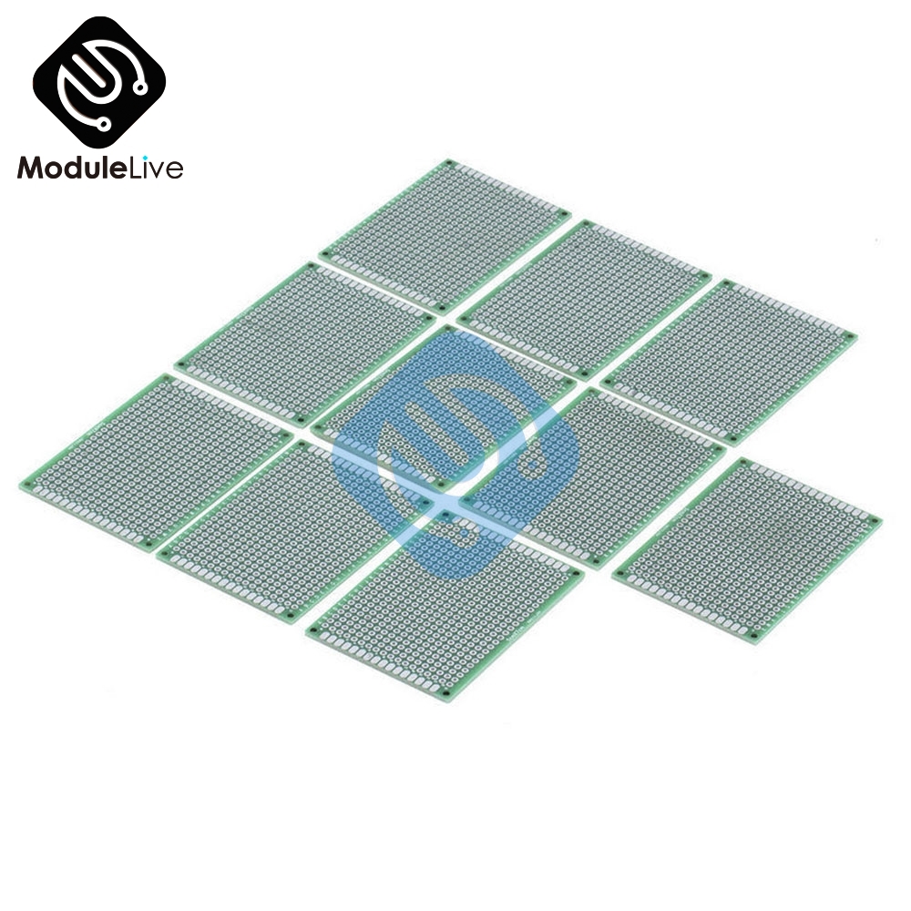 10PCS Double Dual Side Prototype PCB nned Universal Breadboard 5x7 cm 50mmx70mm