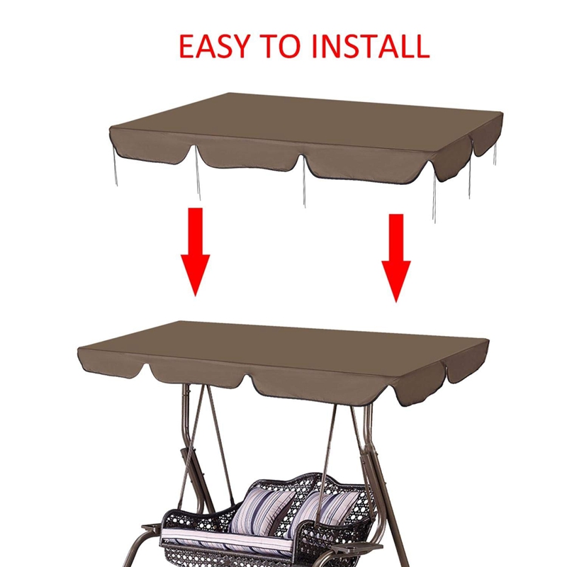 Waterproof Top Cover Canopy Replacement for Garden Courtyard Ourdoor Swing Chair Hammock Canopy Swing Chair Awning