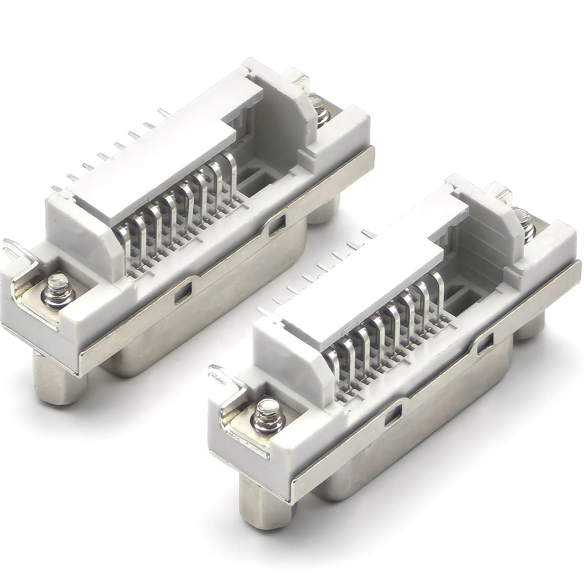 DVI Connector Right Angle DIP Female With Selective Gold Plating and Riveting Including Screws White 29P