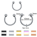 3pcs/lot Steel Ear Helix Tragus Piercing Nose Segment Ring Lip Eyebrow Piercing Ring Captive Bead Ring Body Piercing Jewelry Lot