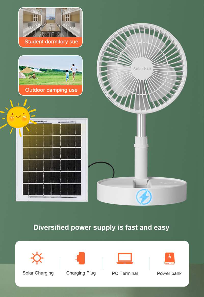 Rechargeable Solar Fan