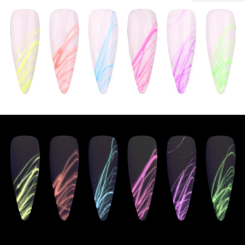 1pcs Glow In The Dark Spider Gel Nail Art Rainbow Creative Nail Art Soak Off UV Gel For DIY Gel Paint Design Nail Art