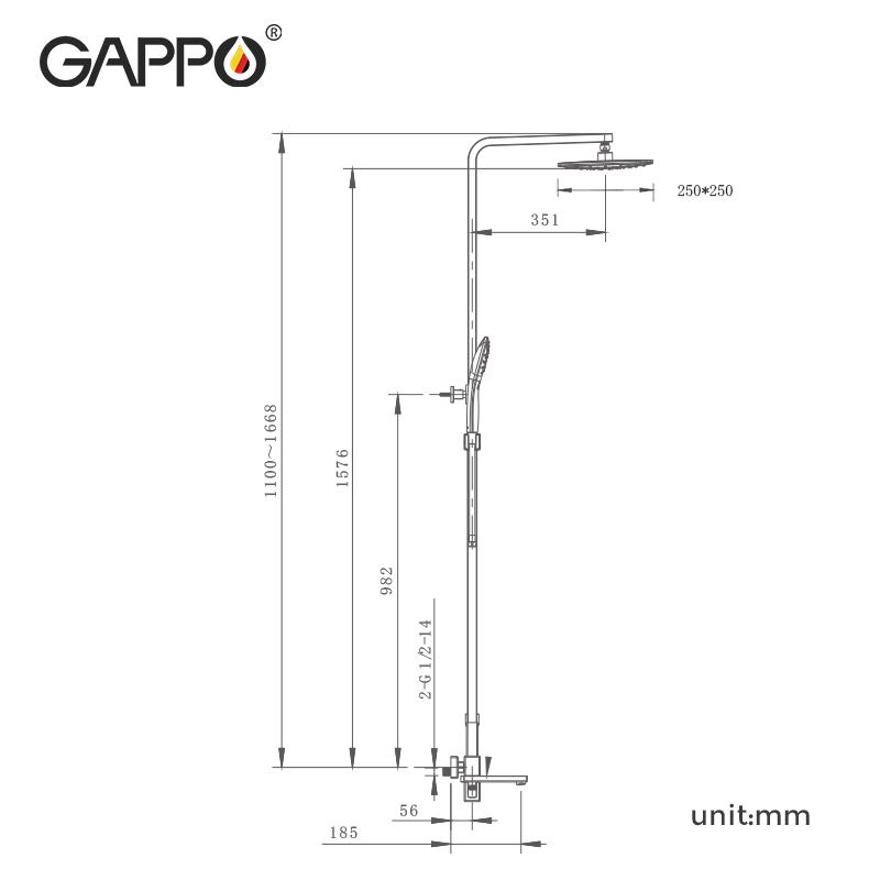 GAPPO Shower Faucets black bathroom faucet shower set bathroom mixer shower system waterfall shower faucets G2417-6