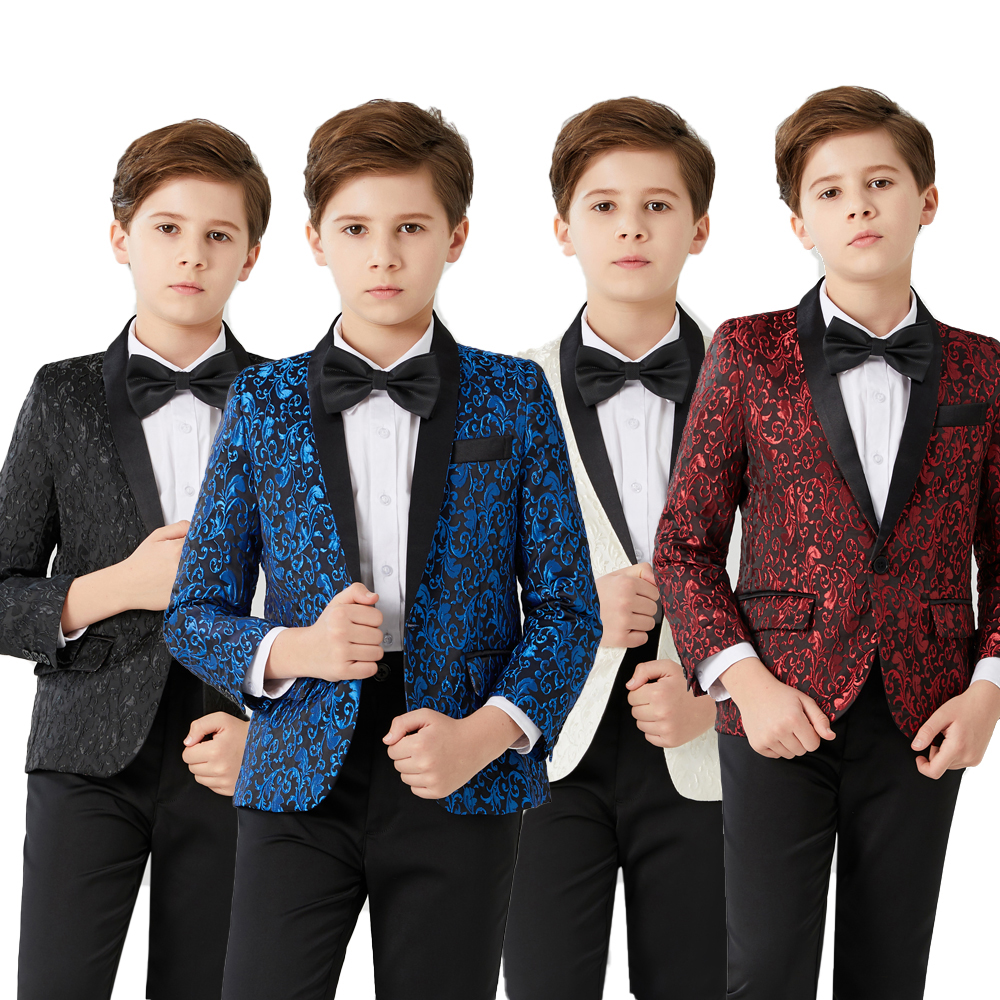 Boy's Casual Suit Blazer Flower Boy Suit Dress For Wedding Children Formal Blazer Clothes Children's Jacquard suit coat