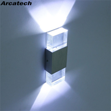 Modern Style 2W/ 6W Square Aluminum LED Wall Lamp Light Acrylic Crystal Home Lighting Indoor Outdoor Decoration NR-14