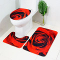 Rose Prints Toilet Set Bathroom Accessories Non-Slip Floor Mat Bathing Supplies Modern Pads