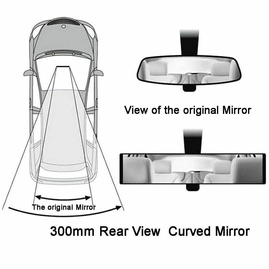 1 Pcs Universal 300mm Car Interior Wide View Mirror RV Camper Trailer Truck Interior Rear View Mirror Car Accessories
