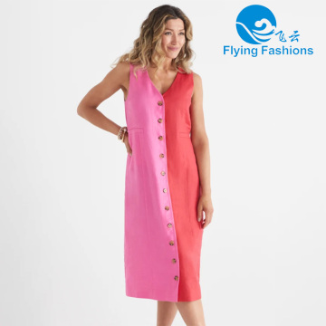 Elegant Two-tone V-neck and Skirt Set