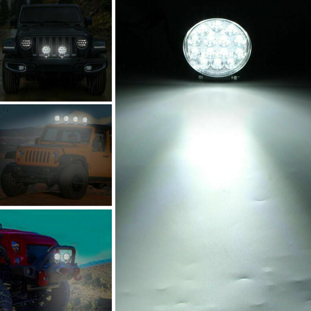 Round 140W LED Work Light 12V 24V Car Light Bright Beam Off-Road Flood 9000lm IP68 waterproof Spot light SUV DRL Fog Lamp 2020