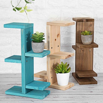 5 Tier Wooden Pot Tray Storage Rack Holder Flower Plant Shelf Wood Succulent Planter Display Stand Home Office Decor