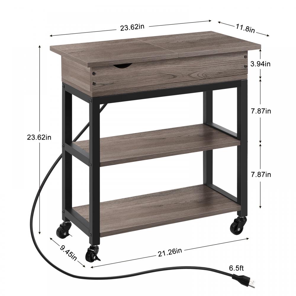 Multifunctional Bedside Nightstand Table with Charging Ports