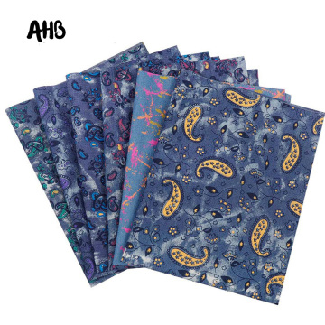 AHB 40*50CM Thick Denim Fabric Colorful Amoeba Paint Dots Denim Fabric DIY Skirt Sewing Quilt Patchwork Handmade Crafts Supplier