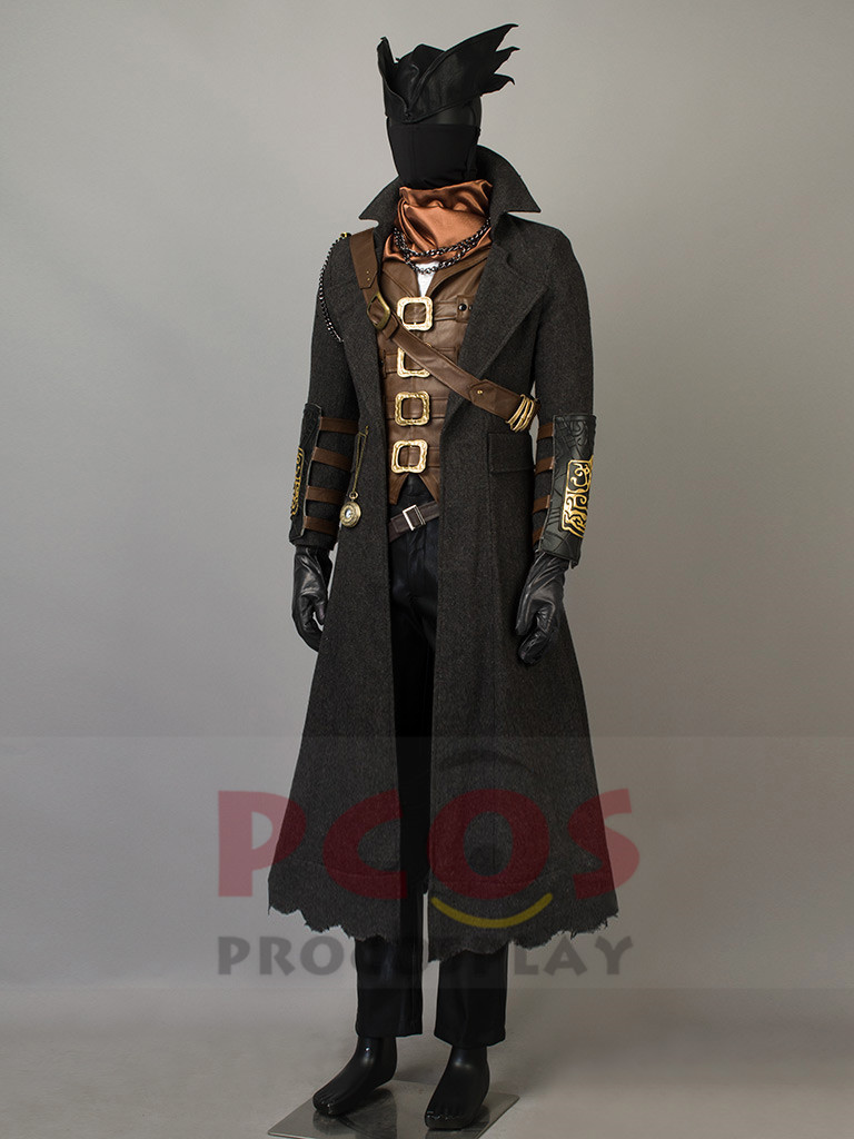 Hot sales Bloodborne DLC The Hunter Cosplay Halloween Game Blood Costume Men Victoria Mask scarf Cos Set mp003779