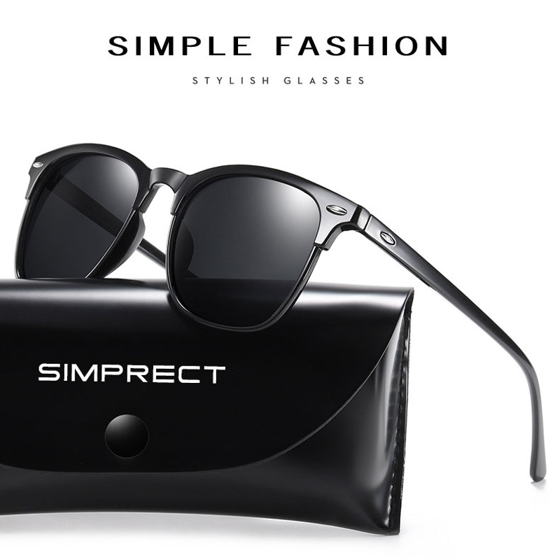 SIMPRECT Polarized Sunglasses Men 2021 Retro Mirror Square Sunglasses Vintage Anti-Glare Driver's Sun Glasses For Men Oculos
