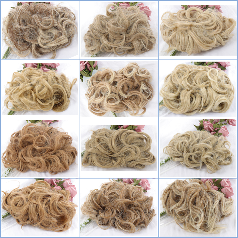 LIANGMO LARGE Comb Clip In Curly Hair Extension Synthetic Hair Pieces Chignon Women Updo Cover Hairpiece Extension Hair Bun