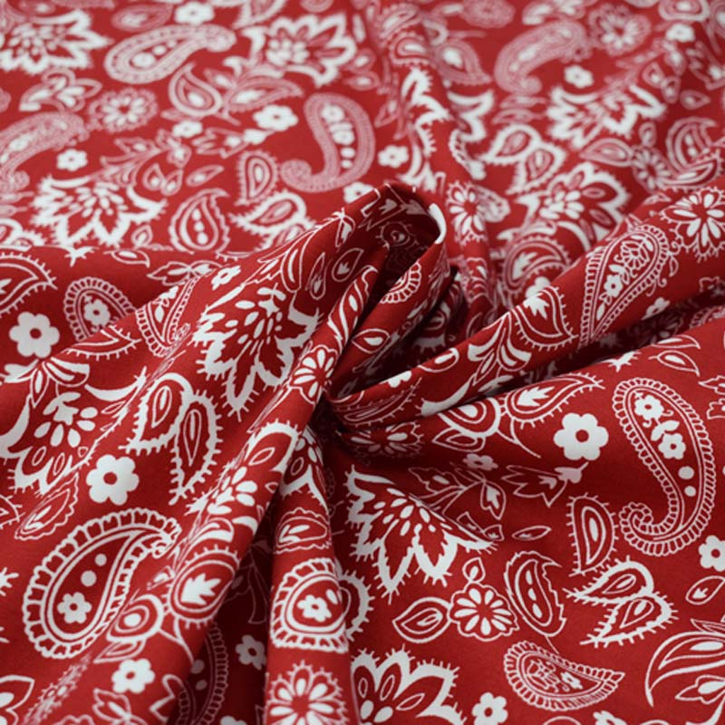 Red bottom paisley pure cotton fabric for dress shirt bazin riche getzner tissu telas por metro african tissus stoffen tecidos
