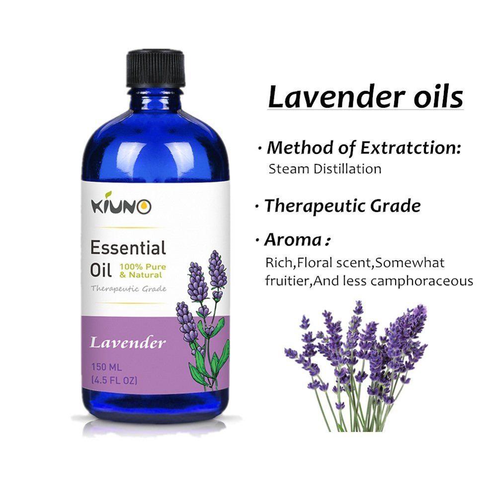 KIUNO 150ML Essential Oils 100% Pure Natural Aromatherapy Essential Fragrance Humidifier Lavender Tea Tree Peppermint Lemon Rose