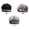 Men Women Short Wig Brimless Beanie Hat Fake Hair Funny Camouflage Knitted Landlord Sailor Cap Stretchy Cosplay Props