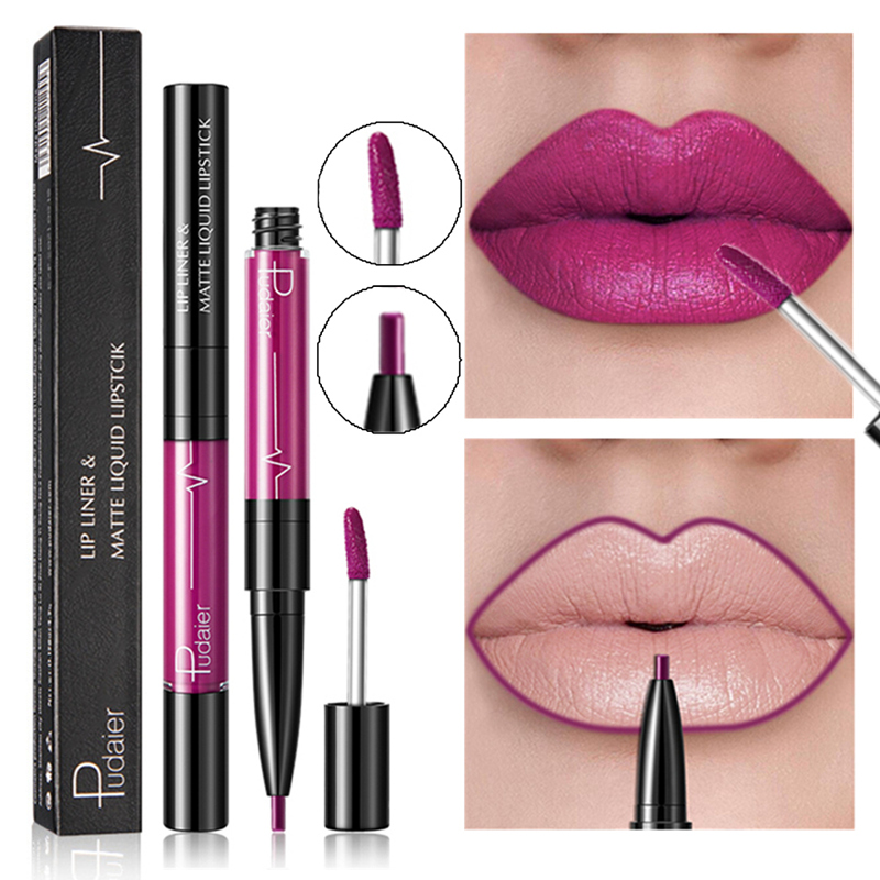 New 16 Color Liquid Lipstick Matte Red Lips Makeup Waterproof Lipstick Long Lasting Nude Purple Lip Liner Pencil Matt Lip Gloss