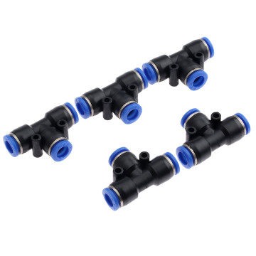 5Pcs PE8 T-junction Pneumatic Fittings Air 3 Way Quick Pneumatic Components Rapid Push Pipe Hose Connector 8mm Pneumatic Parts