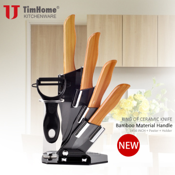 Ceramic knife set 3'4'5'6' Bamboo handle kitchen knives Paring fruit knives hot sale kitchen tool cutter meat knives