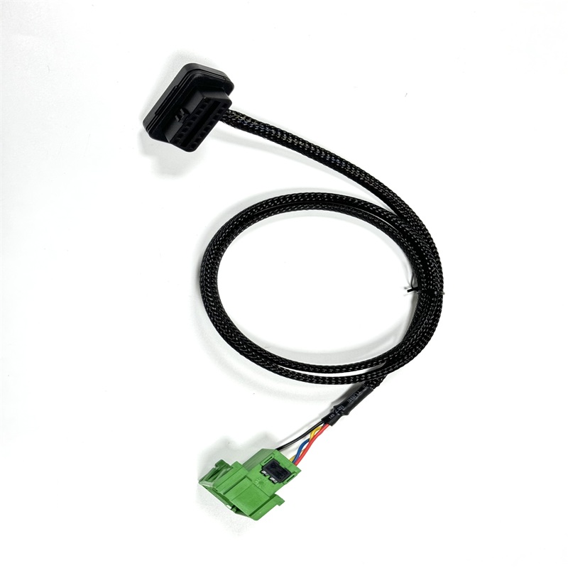 Custom OBD2 16Pin Female to 4Pin Green Connector Cable