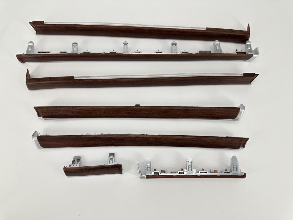 Wood interior door trim with LED lights