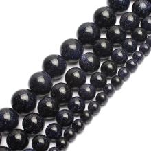 Natural Dark Blue Sandstone Beads Loose Stone Round Sitara Stars Beads for DIY Jewelry Making 4 6 8 10 12mm