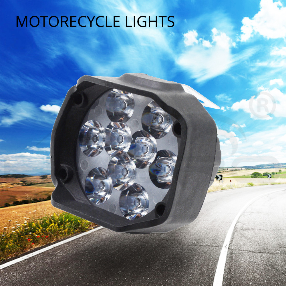 Led White Work Light 9 Led Auxiliary 15W 1500LM Truck Moto Motorcycles Headlight Lamp Scooters Fog Light Working Spotlight 6000K