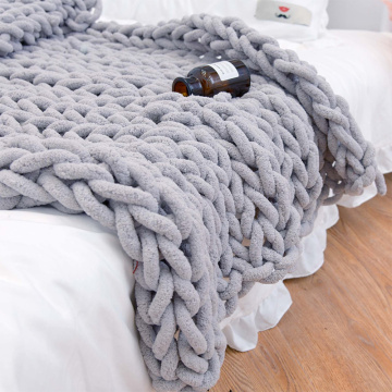 Chenille Chunky Knitted Blanket Weaving Blanket Mat Throw Chair Decor Warm Yarn Knitted Blanket Home Decor For Photography D30