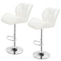 2pcs/set Oblique Checks Bar Stool Modern Bar Stools PU Leather Surface Bar Chairs Comfortable Seat for Restaurants Kitchens