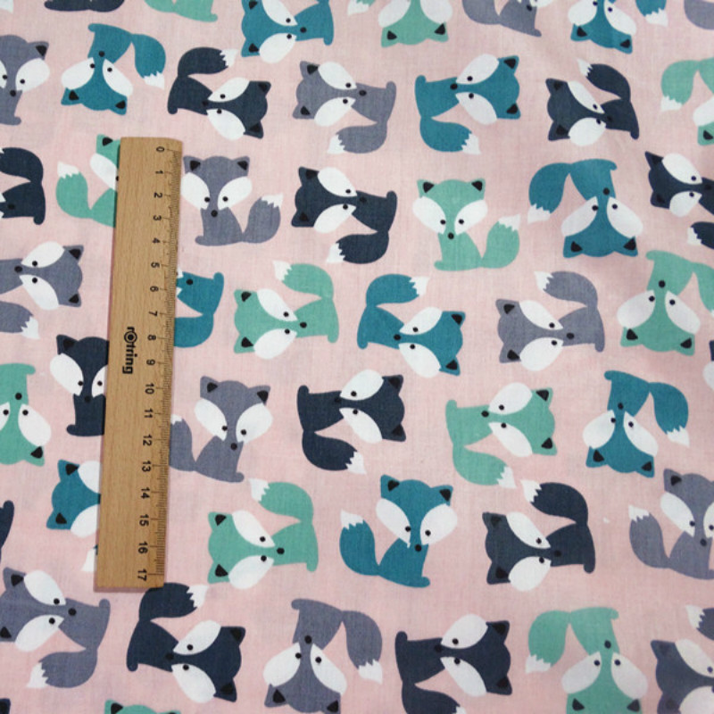 Patchwork Sewing Cotton Children's Fabric Hand Dressed DIY Quilting Supply Cotton Prints Animal Foxes 100% Twill Fabric 6 Sizes