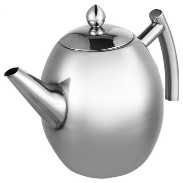 1L Durable Stainless Steel Teapot Coffee Pot Kettle With Filter Large Capacity Puer Tea Bag Green Oolong Tea Tieguanyin Cha