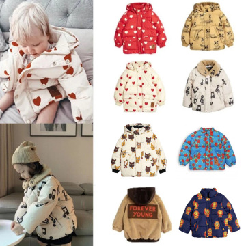 2020 New Mini Kids Winter Clothes Boys Clothes Down Jackets Hoodie Warm Baby Girls Fur Coats Cotton Outwear Tops Bubble Coat