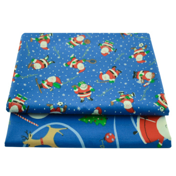 Booksew Printed Blue Christmas Festival Series PureCotton Fabrics for Needlework Sewing DIY Patchwork Per Meter Cloth Bed Sheet