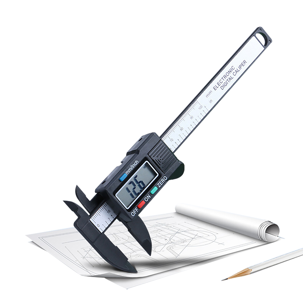 0-150mm vernier Caliper electronic digital plastic calipers ruler measuring tools LCD display diameter carbon fiber 1.5V battery