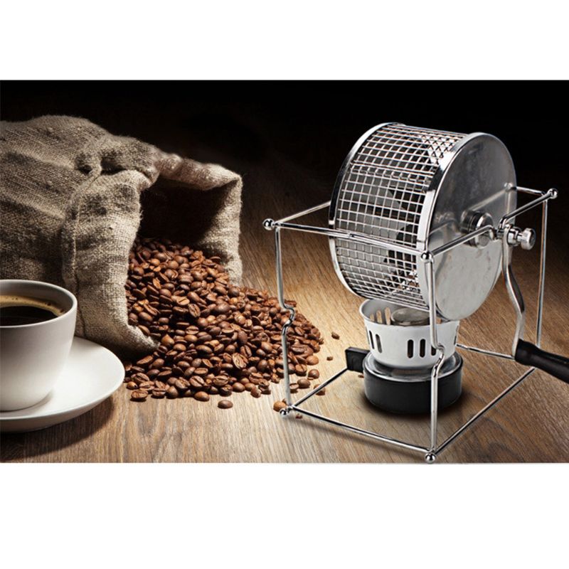 Protable Manual Handy Coffee Bean Roaster Set Stainless Steel Mill Hand Crank