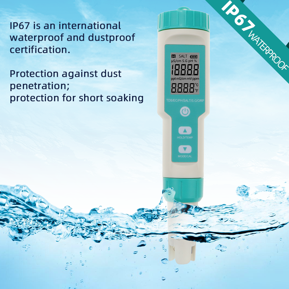 4 in 1 PH/TDS/EC/Temp Meter Waterproof PH Meter Water Quality Meter PH tester for Pools, Drinking Water, Aquariums 40% off