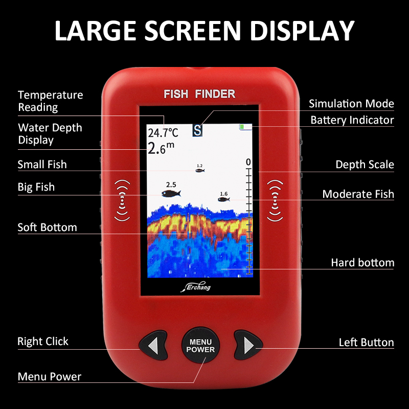 Fish Finder Portable Wireless Sonar 48M/160ft Depth 200M Distance Range Lake Fish Detect Professional Fish Finder