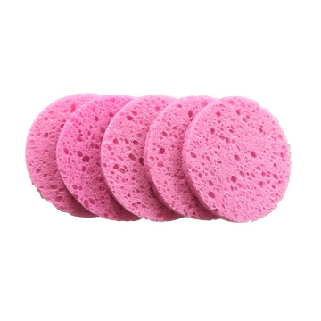 2pcs/set High Quality Face Washing Product Natural Wood Fiber Face Wash Cleansing Round Sponge Beauty Makeup Tools Cleaning