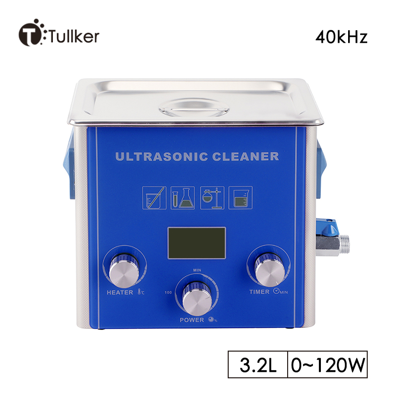 Industrial Ultrasonic Cleaner 3.2L Hardware Metal Ultrasonic Bath Heating Water Spark Plug Injector Dental PCB Remove Oil Rust