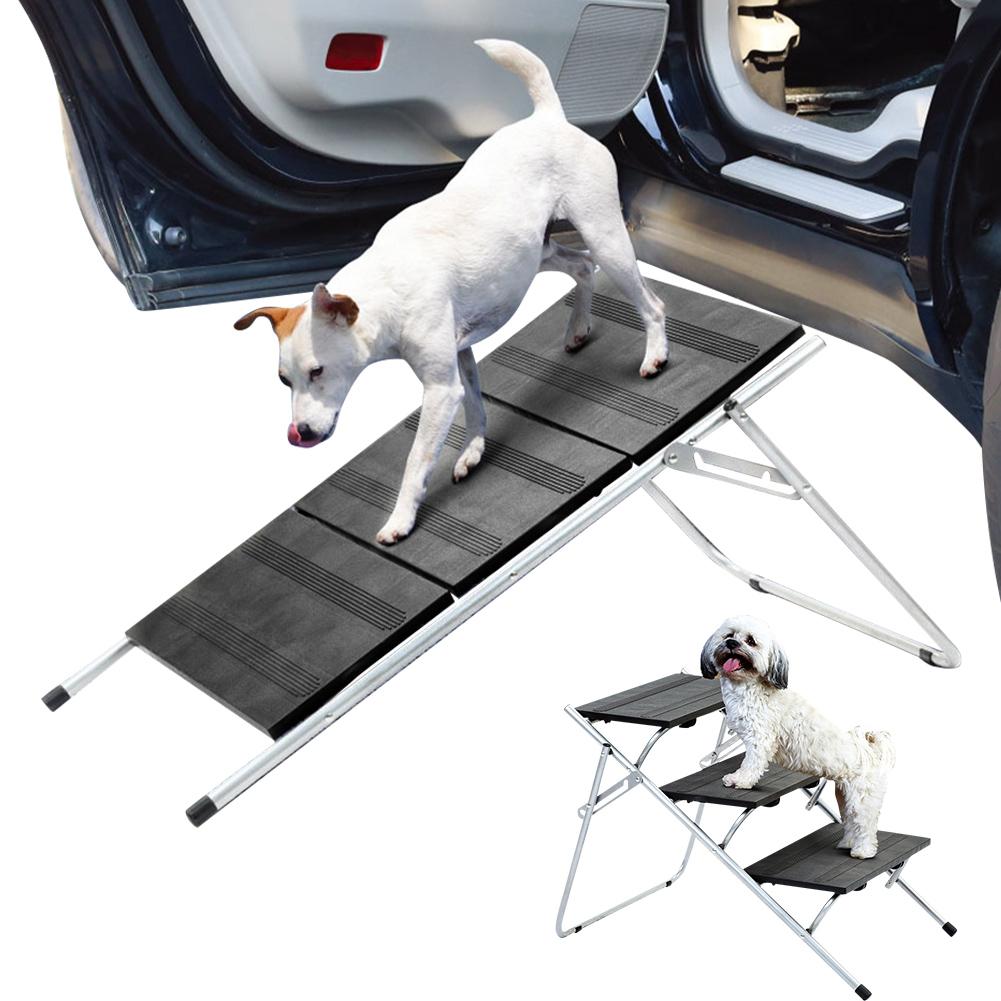 Portable Dog Car Step Stairs Ladder Folding Pet Ladder Ramp For Trucks SUVs High Bed Indoor Outdoor Use Lightweight Dog Stairs