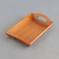 Vintage Wooden Curved Serving Tray with Handles Storage Box Food Holder Home Ornament for Bed Dinner Tea Bar Breakfast Parties