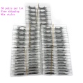 Mikiwi wholesale 50 pairs/pack 3D Mink Lashes No packaging Full Strip Lashes Mink False Eyelashes custom box Makeup eyelashes